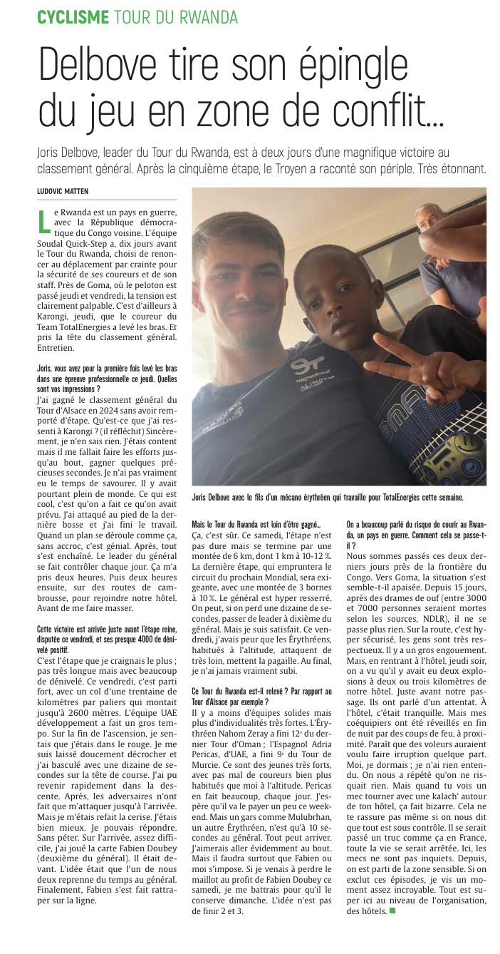 Joris Delbove tire son épingle du jeu en zone de conflit…