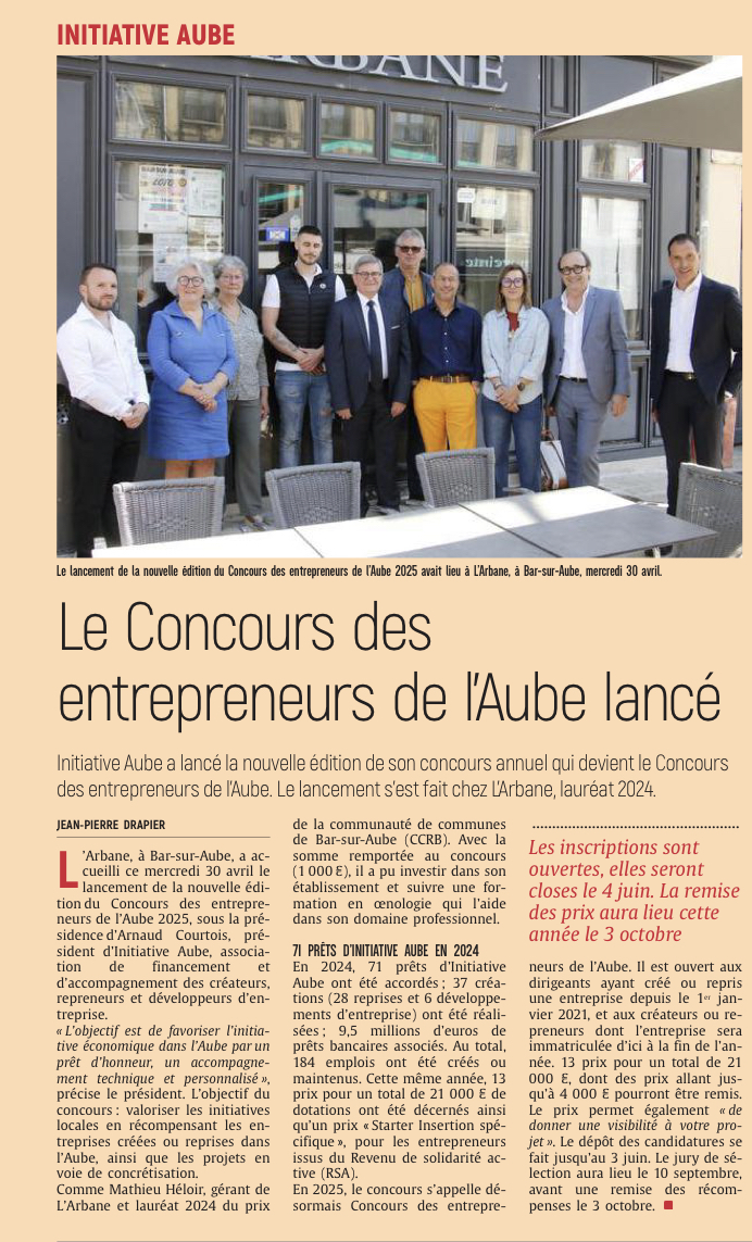 La nouvelle édition du Concours des entrepreneurs 2025 de l’Aube