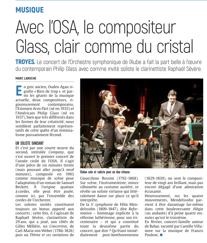 Le compositeur Philipp Glass inspire l’Orchestre symphonique de l’Aube
