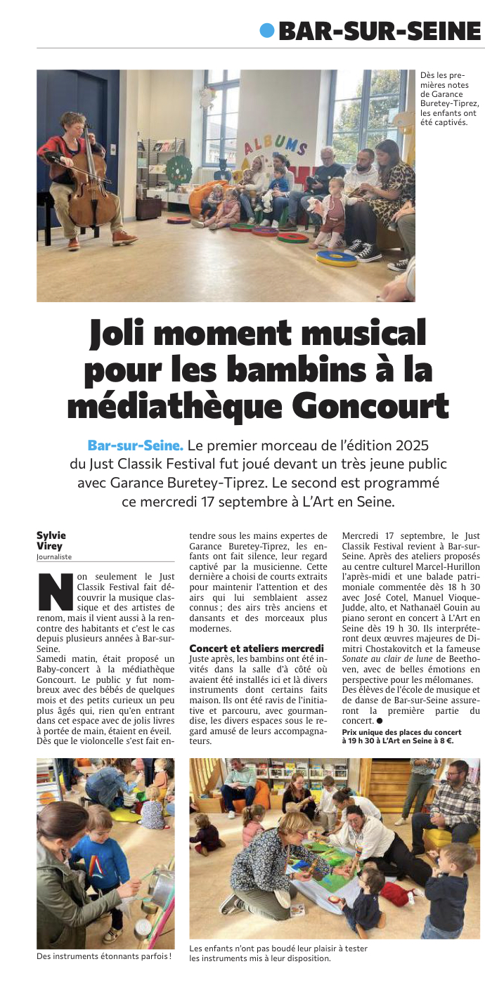 Joli moment musical pour les bambins à la médiathèque Goncourt