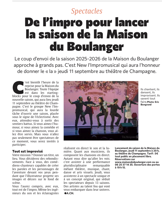 De l'impro pour lancer la saison de La Maison du Boulanger.
