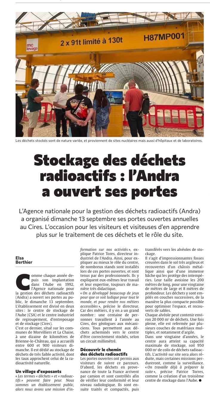 Stockage des déchets radioactifs : l'Andra a ouvert ses portes