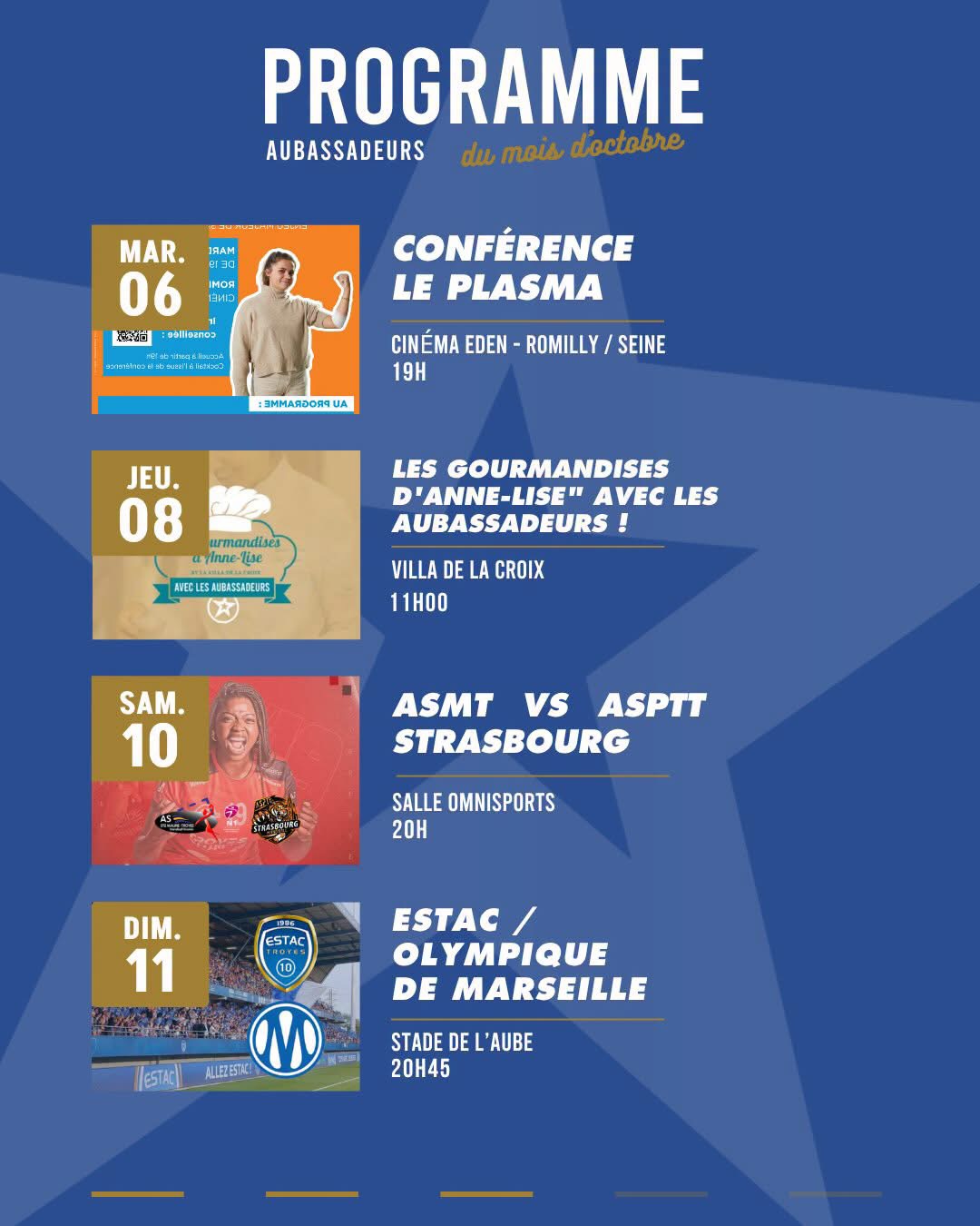 Le programme de la semaine .....