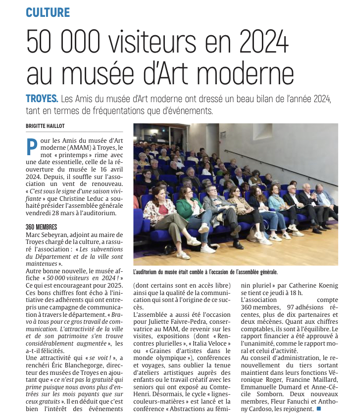 50 000 visiteurs en 2024 au musée d’Art moderne de Troyes