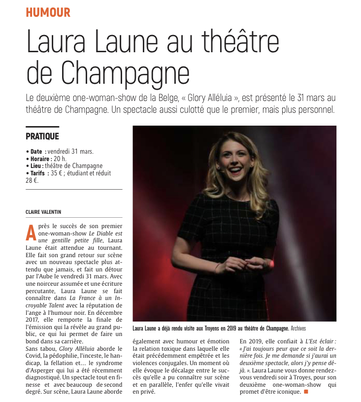 Laura Laune au théâtre de Champagne.