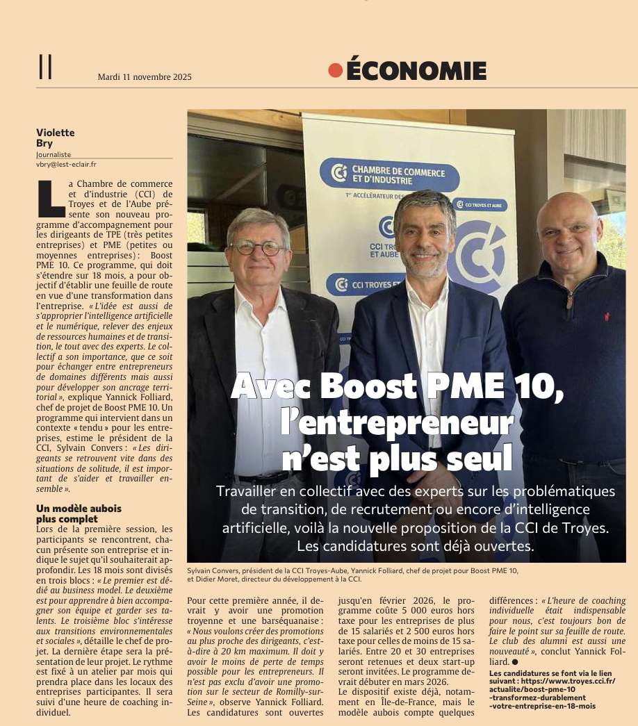 Boost PME 10 : un programme pour accompagner les entrepreneurs