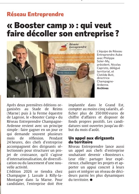 « Booster Camp » : qui veut faire décoller son entreprise ?