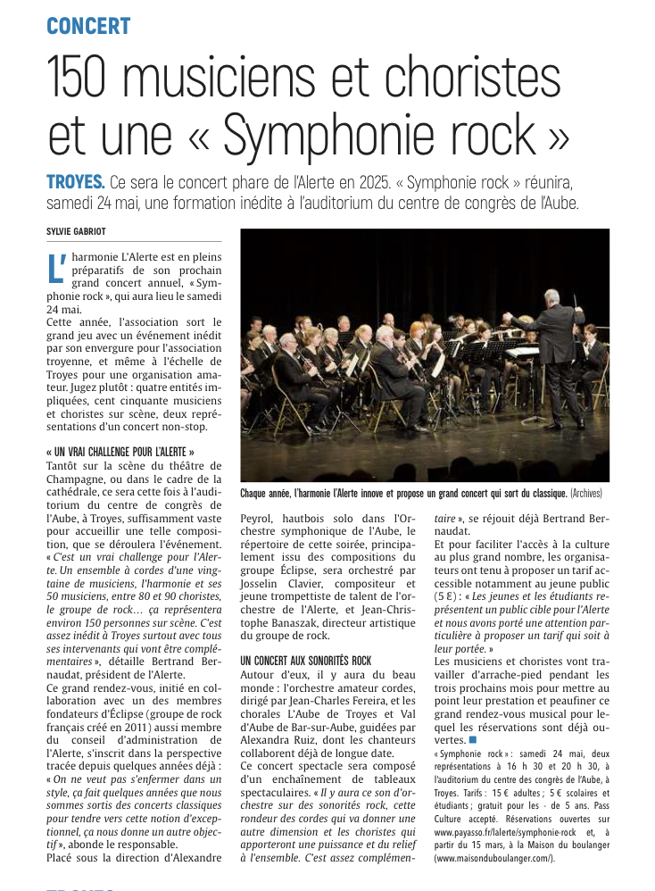 « Symphonie rock » et ses 150 musiciens et choristes