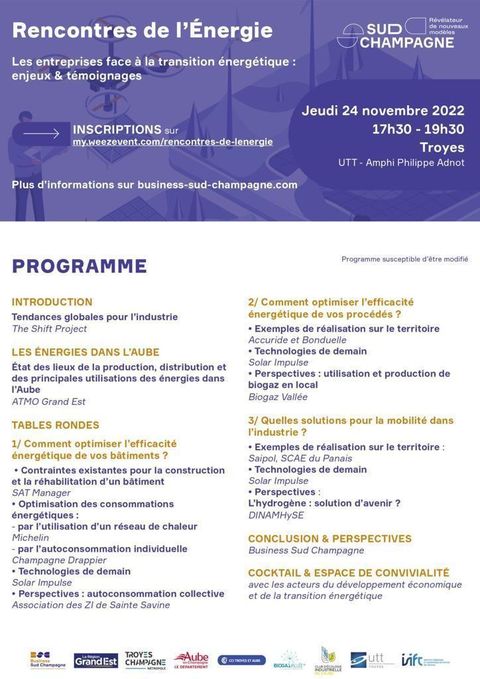 Rencontres de l'Energie par Business Sud Champagne.