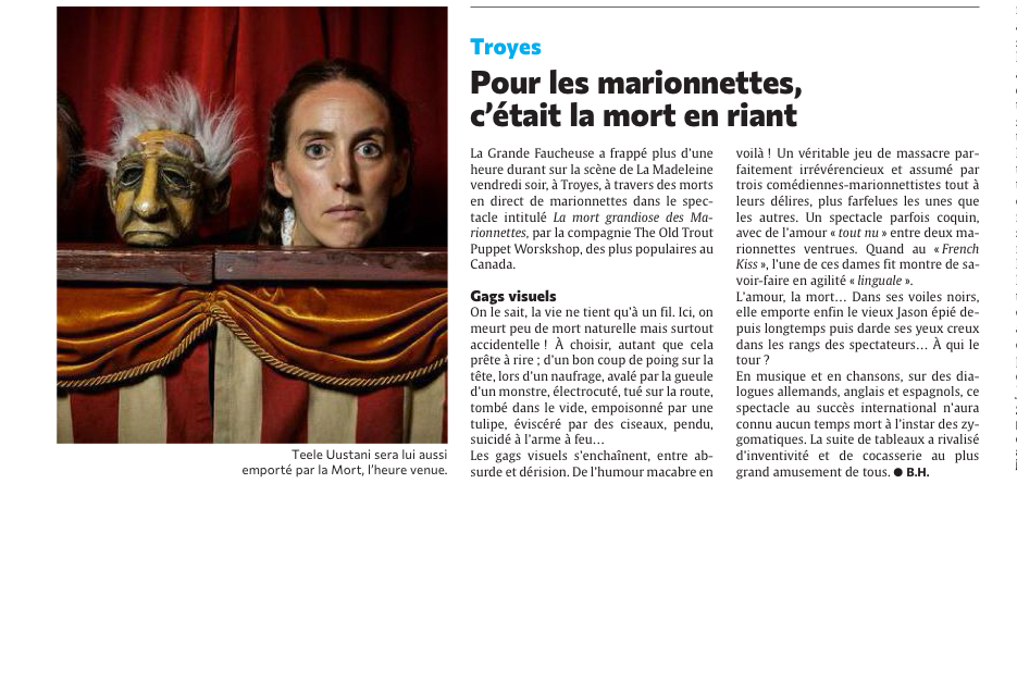 À Troyes, les marionnettes ont fait face à la Mort