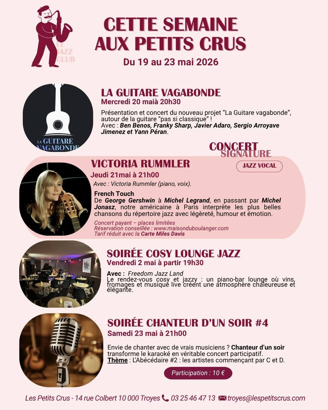 Programme de la semaine de notre AUBASSADEURS des Petits crus à Troyes