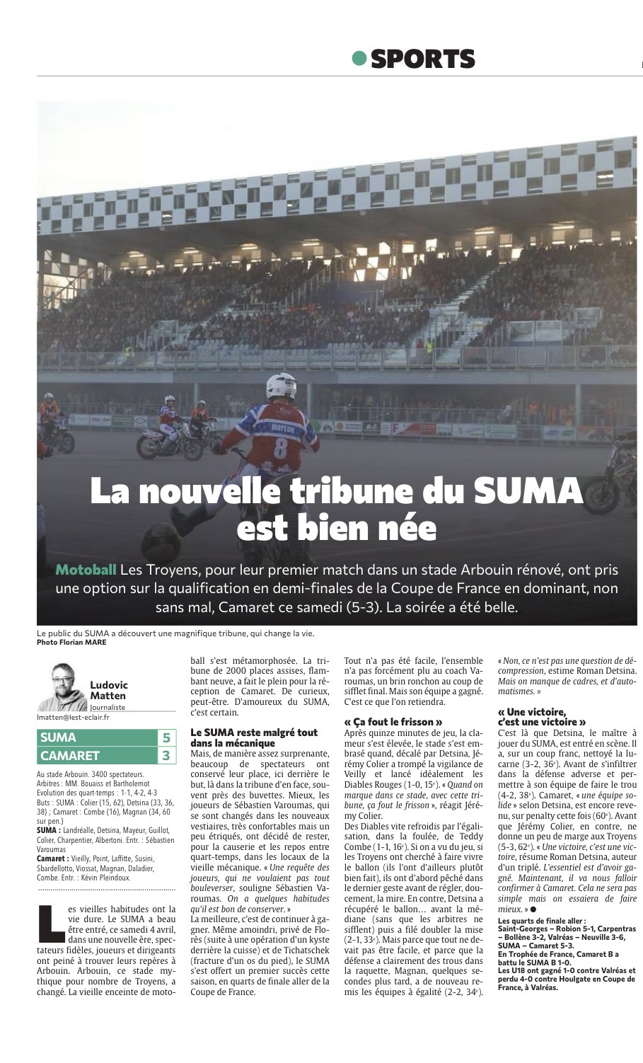 La nouvelle tribune du SUMA est bien née, le club troyen lancé…