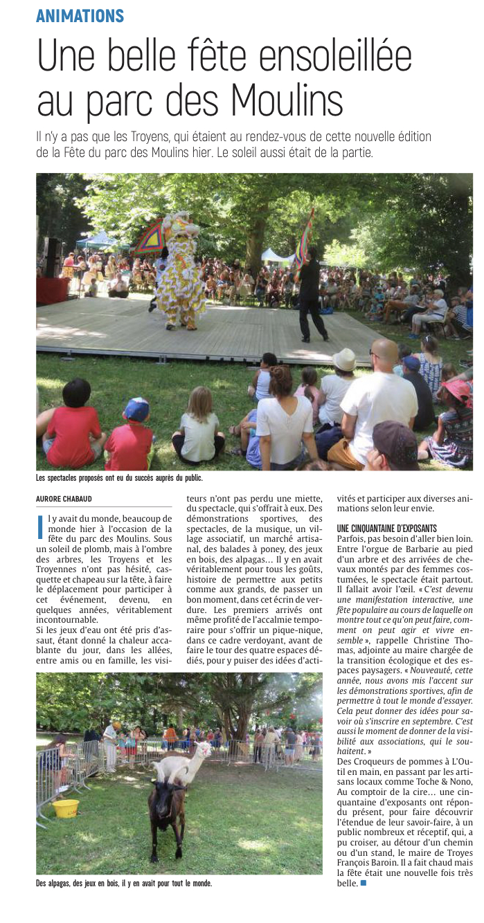 C’est la fête ce week-end au parc des Moulins à Troyes
