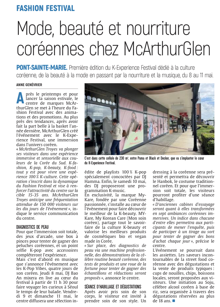 Mode, beauté, nourriture : la culture coréenne s’installe à McArthurGlen !