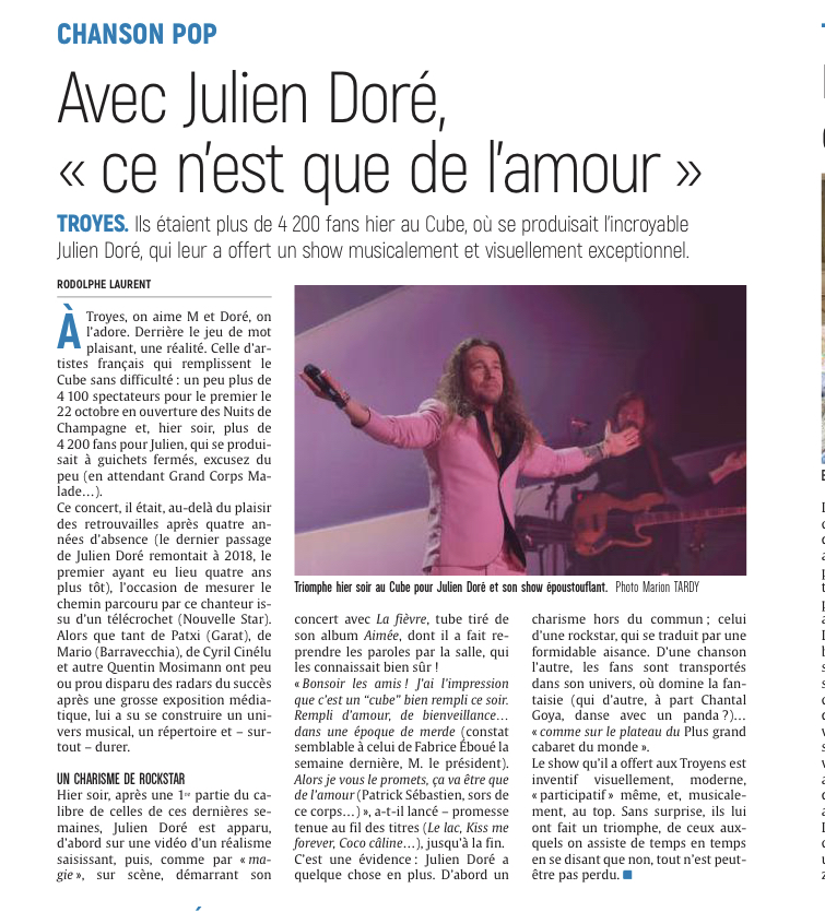 Avec Julien Doré, «ce n’est que de l’amour