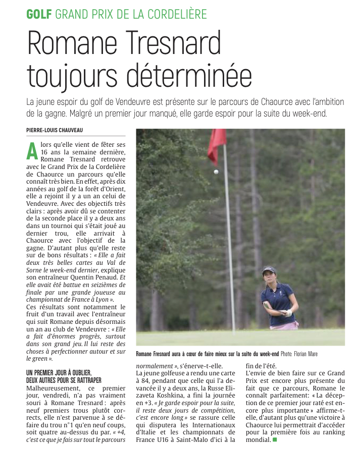Romane Tresnard toujours déterminée.