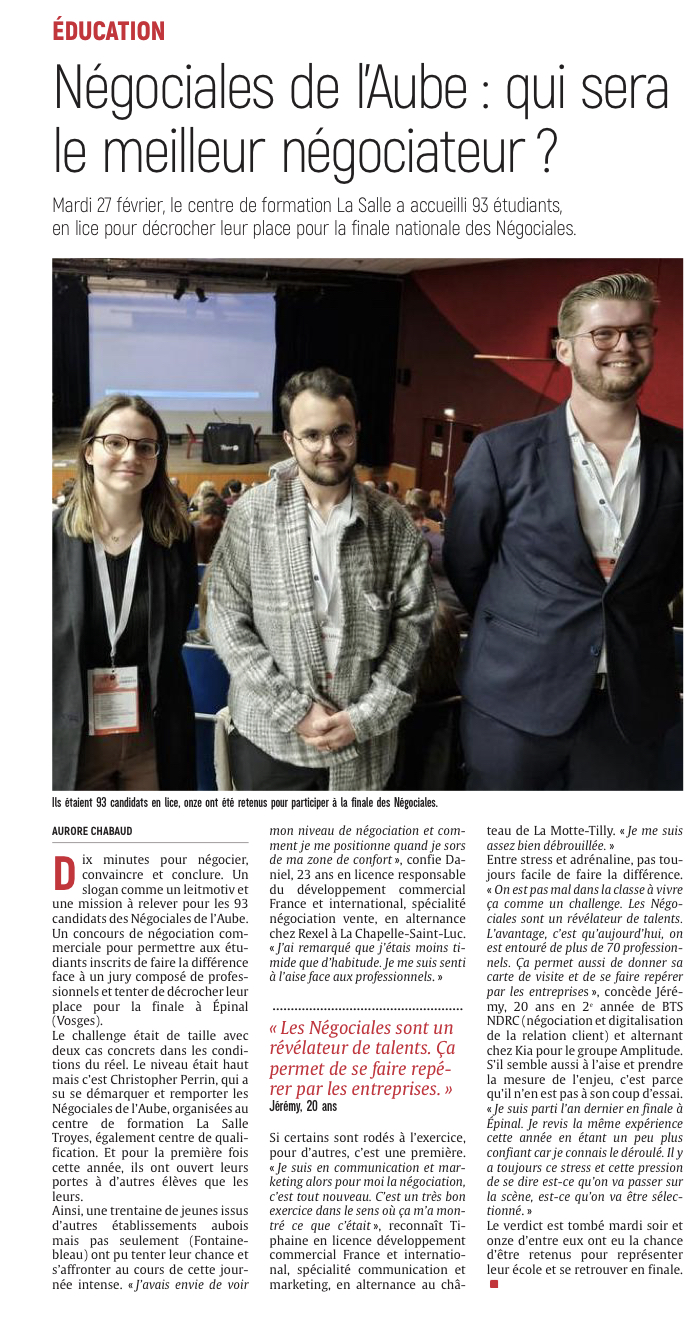 Négociales de l’Aube : qui sera le meilleur négociateur