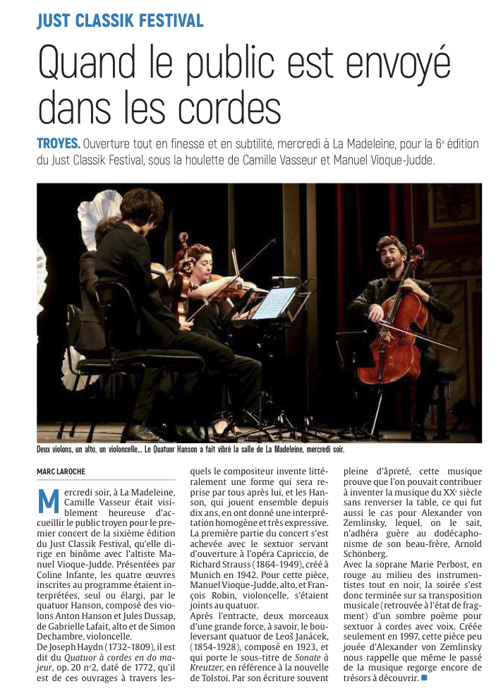 Le public envoyé dans les cordes pour l’ouverture du Just Classik Festival