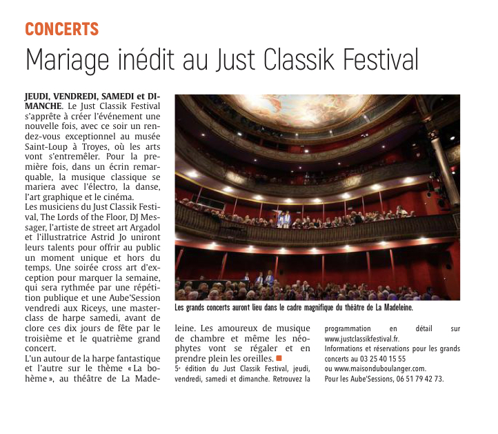 Mariage inédit au Just Classik Festival.