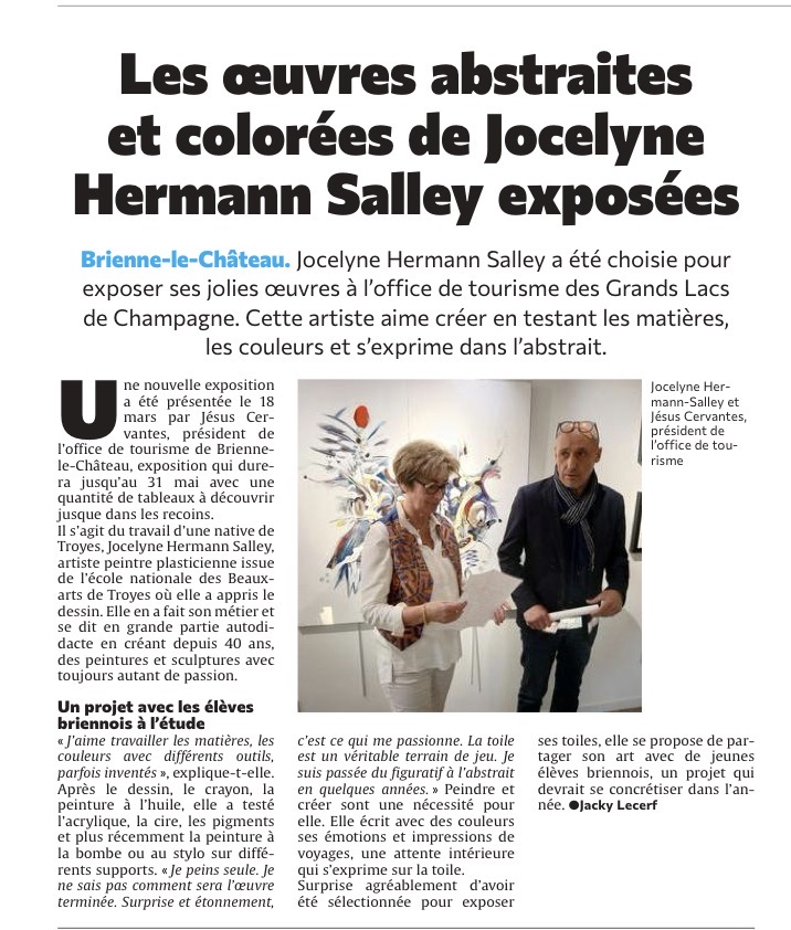 Les œuvres abstraites et colorées de Jocelyne Hermann Salley exposées !