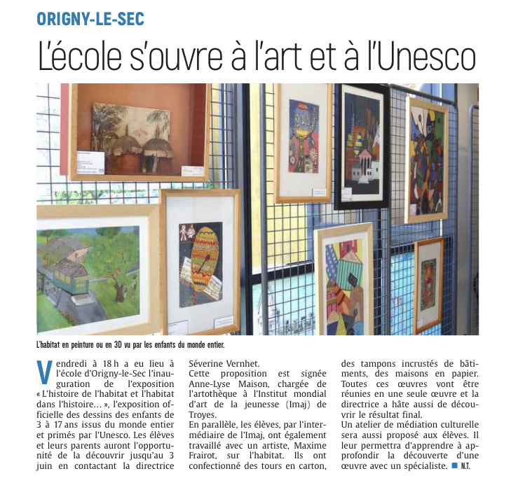 L’école d’Origny-le-Sec s’ouvre à l’art et à l’Unesco