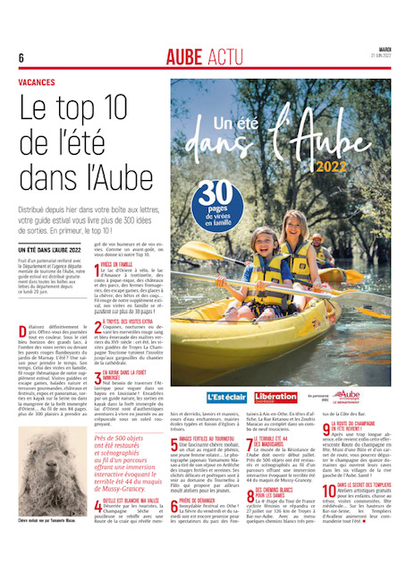 Le top 10 de l’été dans l’Aube