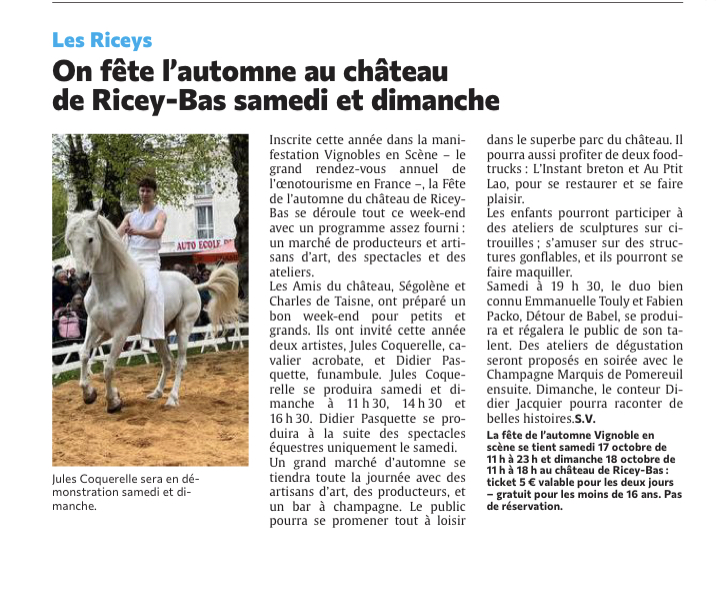 On fête l’automne au château de Ricey-Bas !