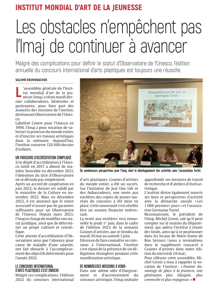 Les obstacles n’empêchent pas l’Imaj de continuer à avancer