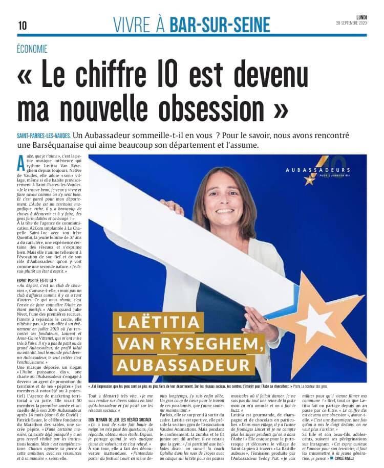 Une Aubassadeurs à l'honneur dans la presse