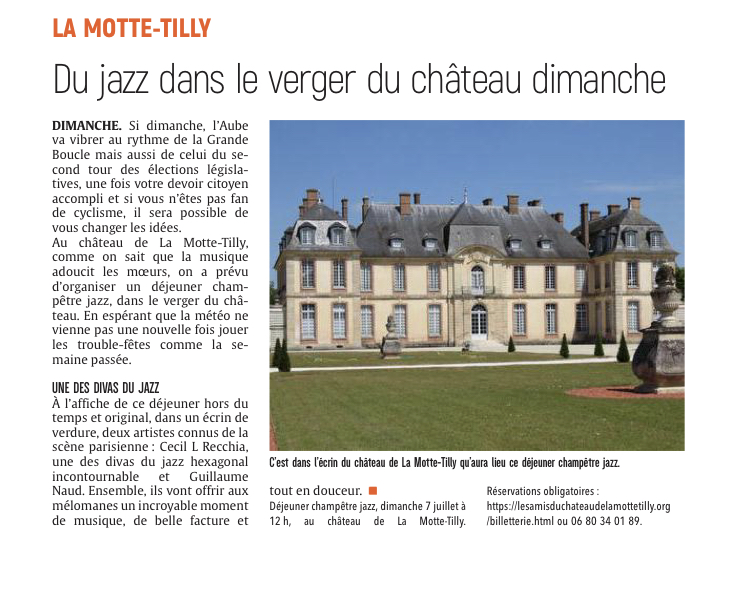 Du jazz dans le verger du château de La Motte-Tilly