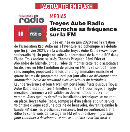 Troyes Aube Radio décroche sa fréquence sur la FM