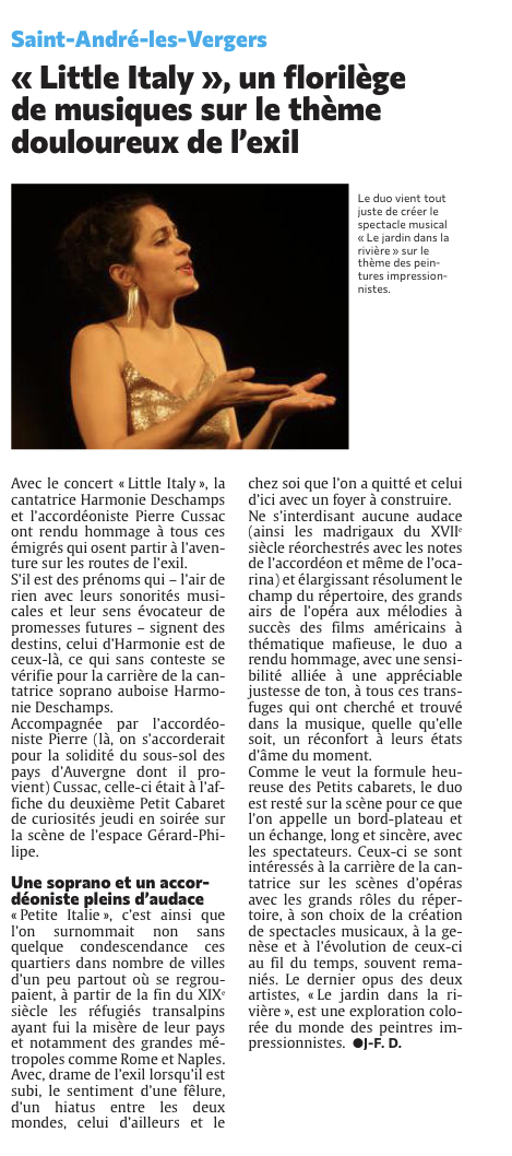 « Little Italy », un florilège de musiques sur le thème de l’exil