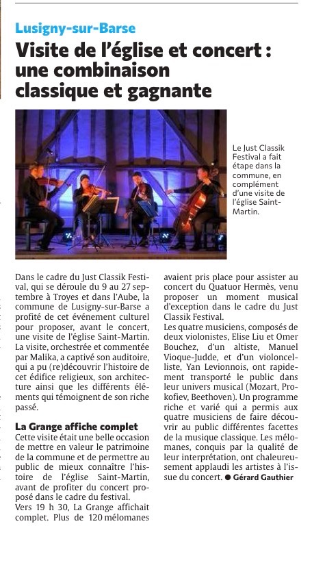 Visite de l'église et concert: une combinaison classique et gagnante