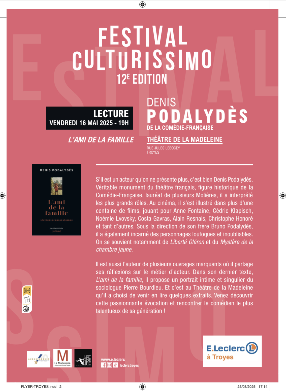 Festival Culturissimo 12ème édition à La Madeleine.