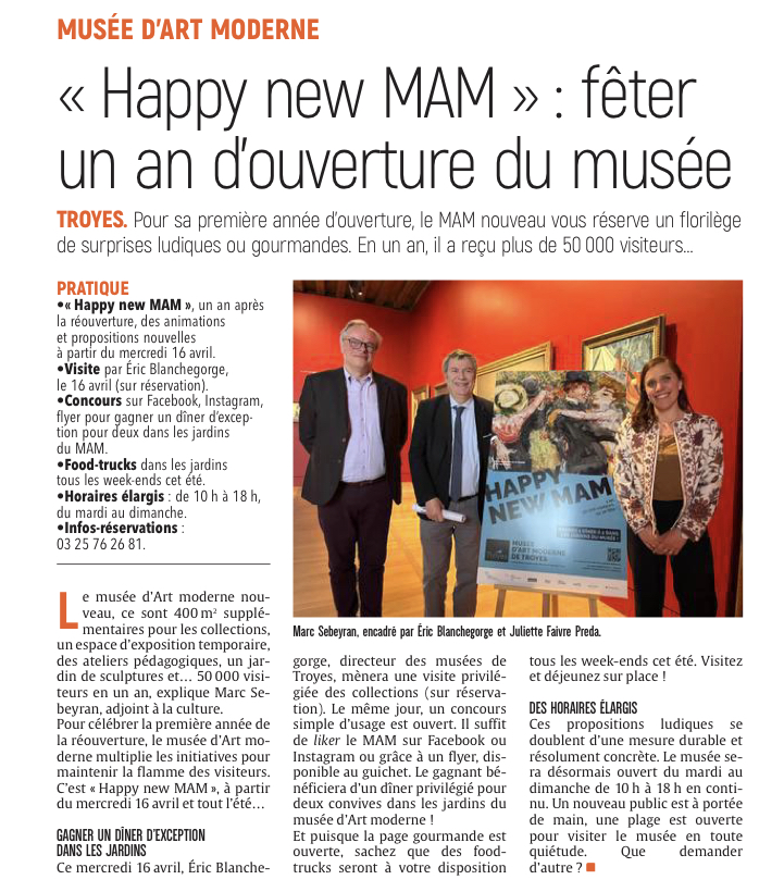 « Happy new MAM » : fêter un an d’ouverture