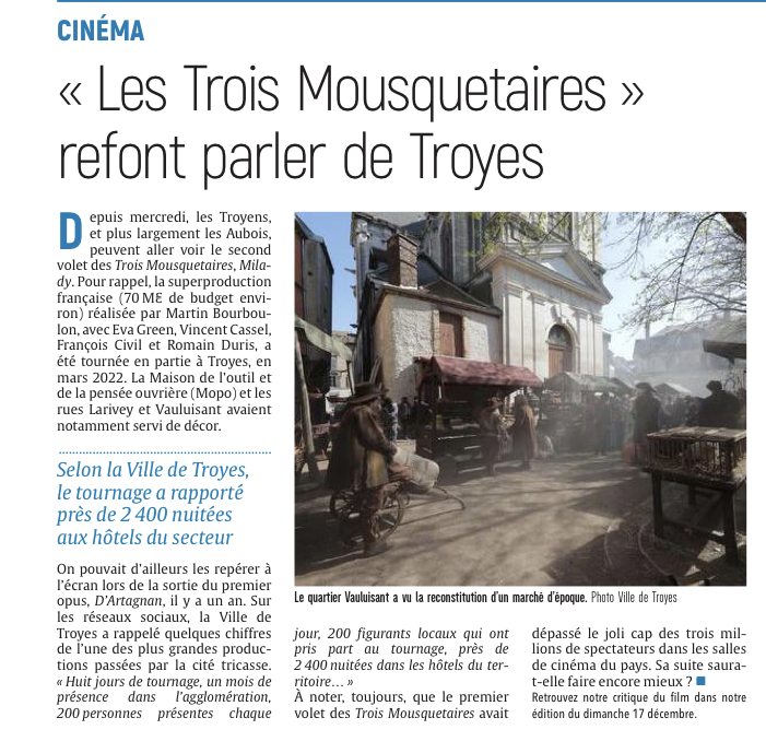 Les Trois Mousquetaires refont parler de Troyes.