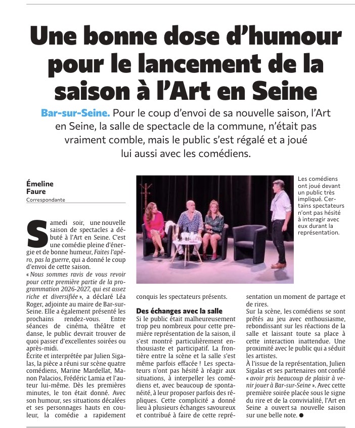 Une bonne dose d'humour pour le lancement de la saison à l'Art en Seine