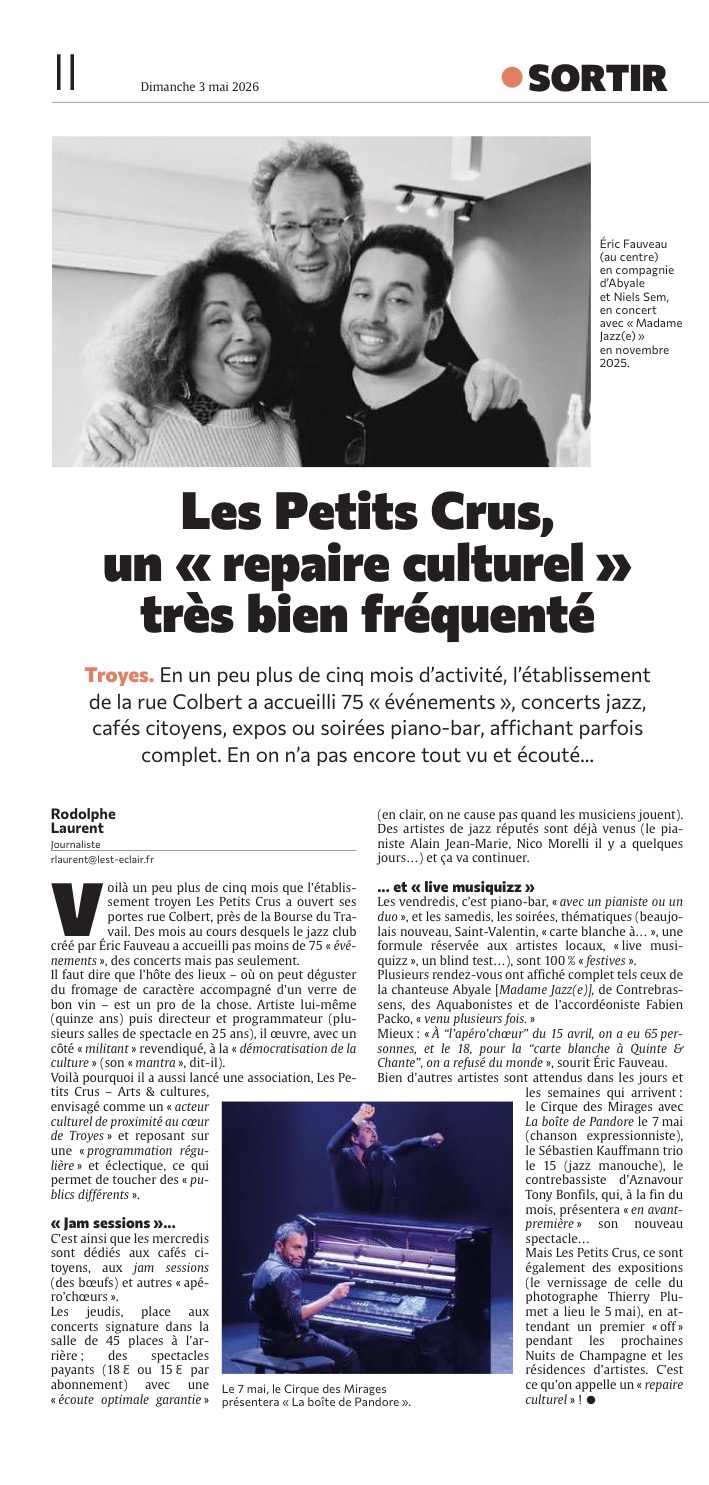 Les Petits Crus, un acteur culturel troyen avec lequel il faut compter