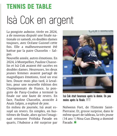 Isa Cok en argent !
