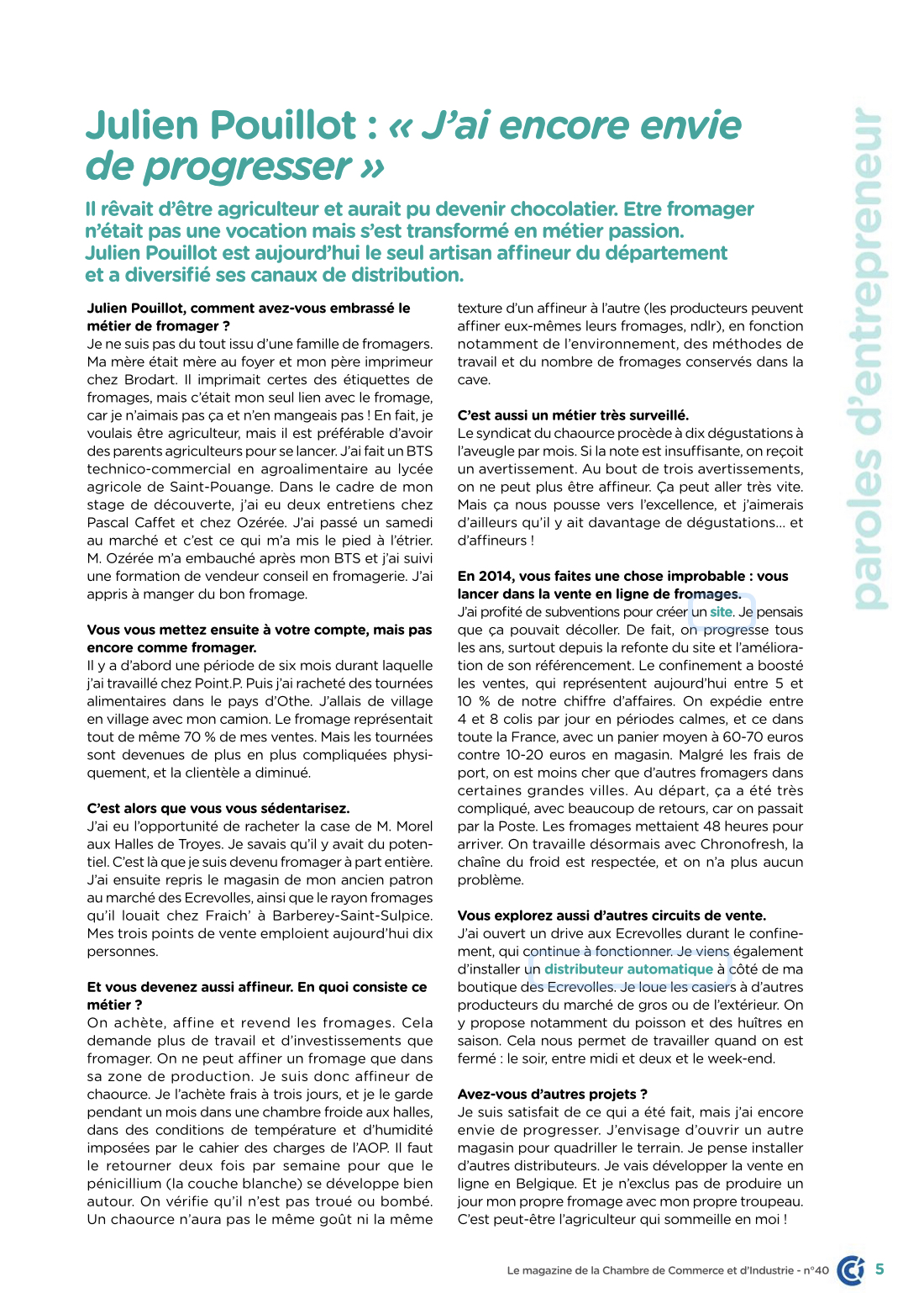 Julien Pouillot dans CCI Mag