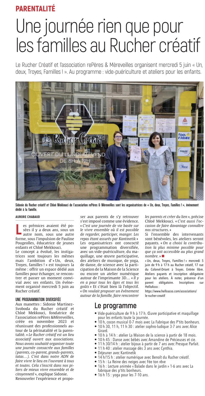 Une journée rien que pour les familles au Rucher Créatif