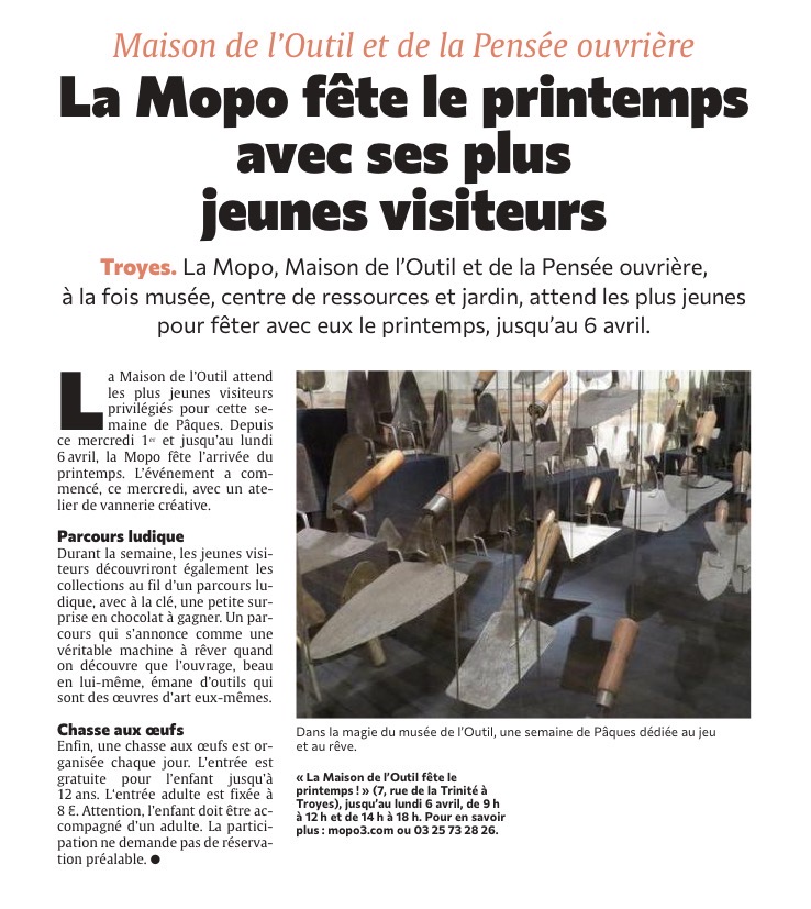 La Mopo à Troyes fête le printemps avec ses plus jeunes visiteurs