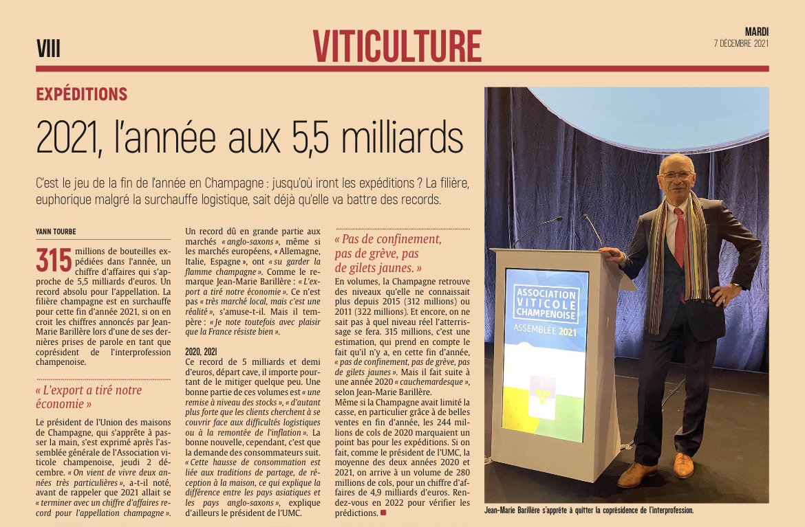 2021, année record pour le Champagne.