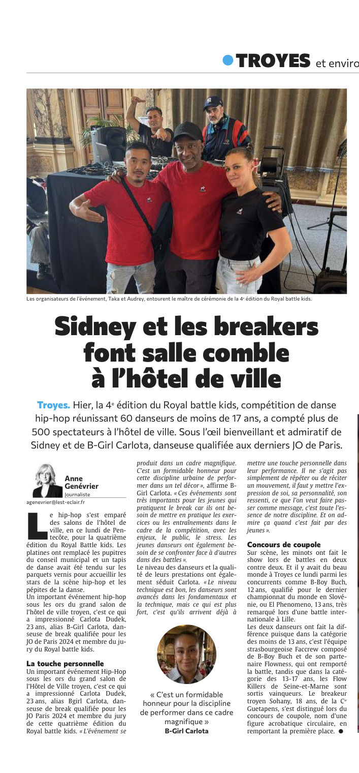 Sidney et les breakers font salle comble à l'hôtel de ville !