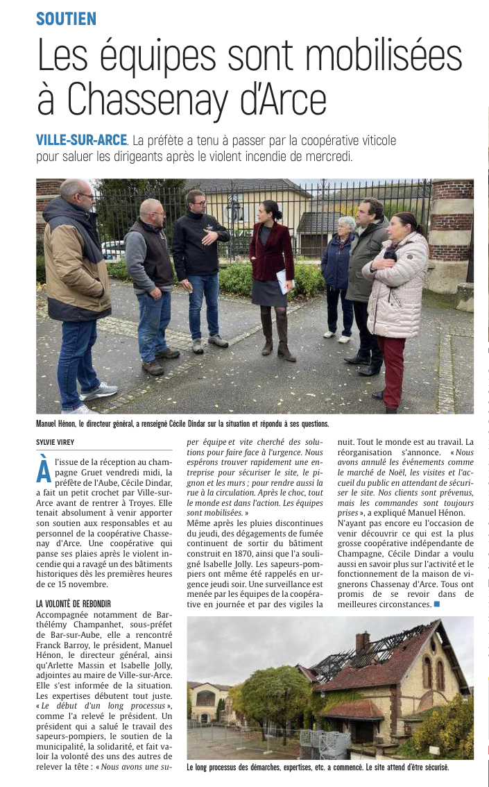 Les équipes sont mobilisées à Chassenay d’Arce