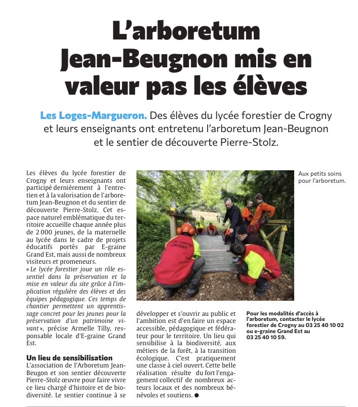 L’arboretum Jean-Beugnon mis en valeur pas les élèves