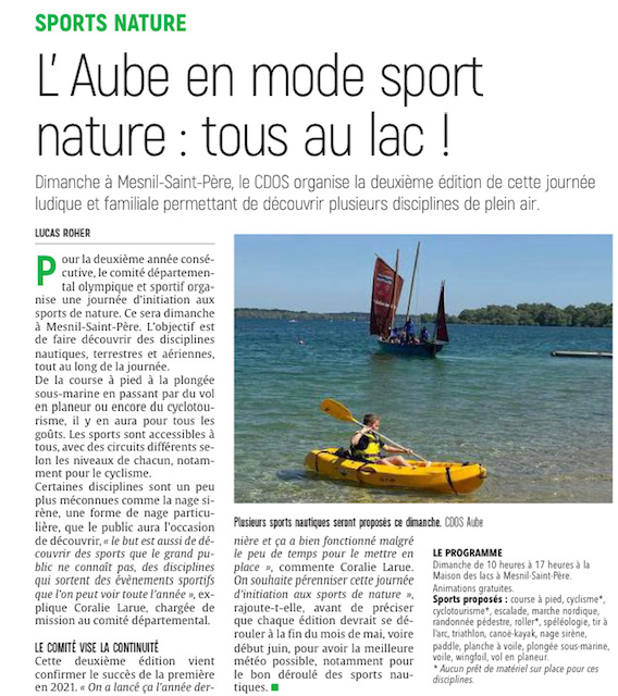 L’Aube en mode sport nature : tous au lac ce dimanche !